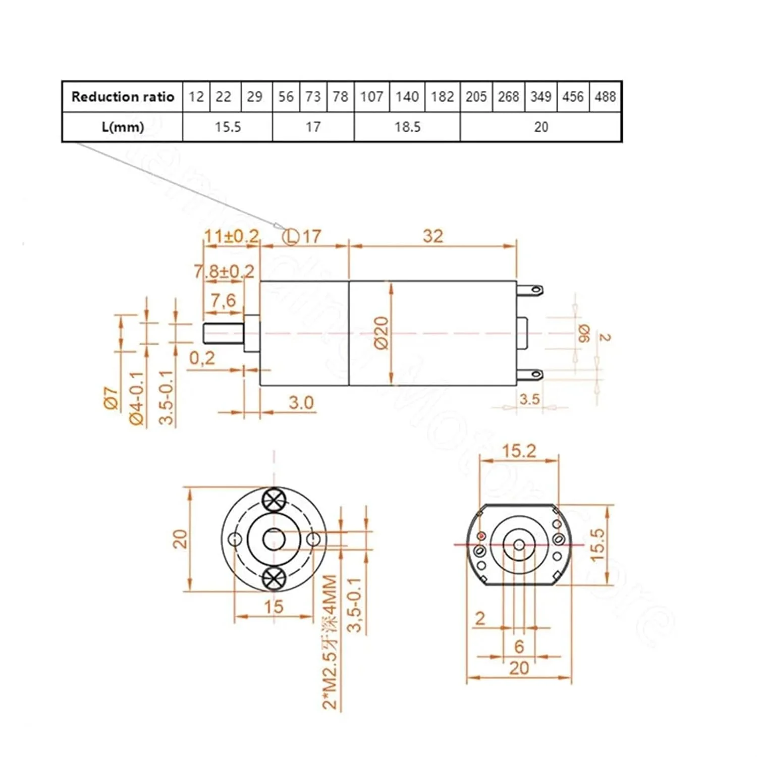 موتور پله ای، موتور گیربکس DC 6V 12V 24V با سرعت 20-833 دور در دقیقه، موتور گیربکس کاهنده سرعت CW CCW مدل JGA20-180 موتور الکتریکی لوازم جانبی DIY مدل ماشین قایق برای CNC پرینتر سه بعدی (344 دور در دقیقه، DC24V(24100))