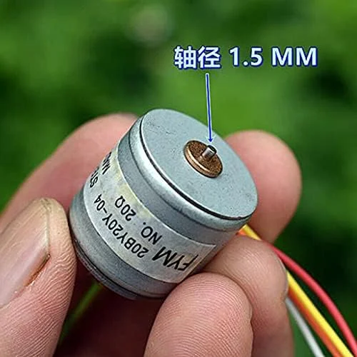 موتور پله ای مینی 2 فاز 4 سیمه 20 میلی متری DC 5V 6V با دنده های مسی فلزی 10T مناسب برای پرینتر سه بعدی و ربات