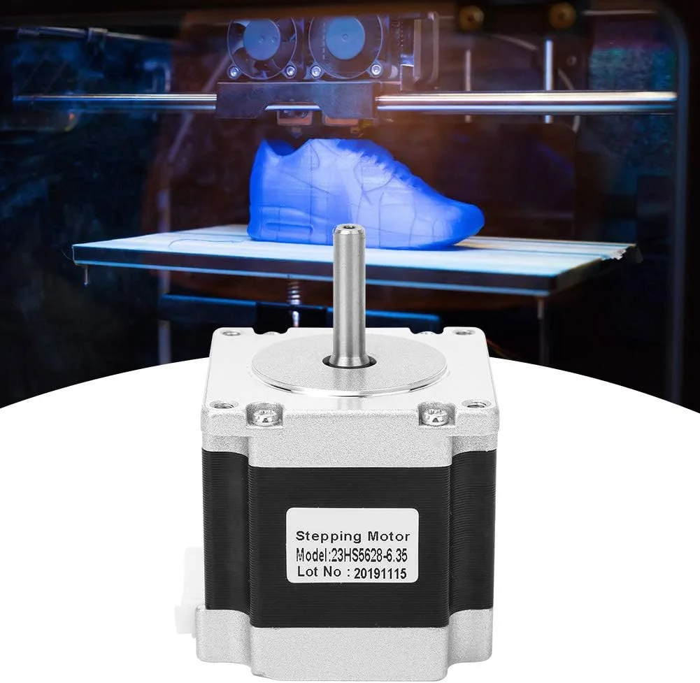 موتور پله ای NEMA 23 مدل 23HS5628 با قطر شفت 6.35 یا 8 میلی متر، سیم مسی خالص، لوازم جانبی برای پرینترهای سه بعدی، مناسب برای تجهیزات نظارتی (قطر شفت 6.35 میلی متر)