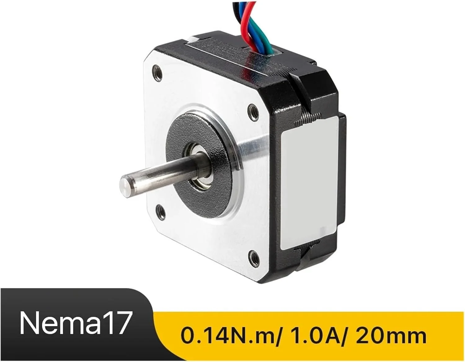 موتور پله‌ای Nema 17 20mm دو فاز حلقه باز 0.4Nm 1.0A موتور کوتاه، مناسب برای CNC اکسترودر DIY موتور پرینتر سه بعدی