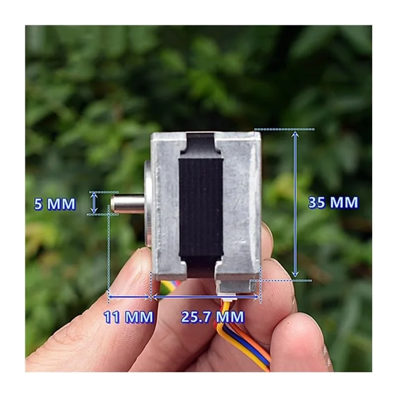 موتور پله ای هیبریدی نازک NEMA 14 35MM دو فاز 4 سیمه با شفت 5 میلی متری برای پرینتر سه بعدی، دستگاه CNC، ربات، موتور دستگاه حکاکی