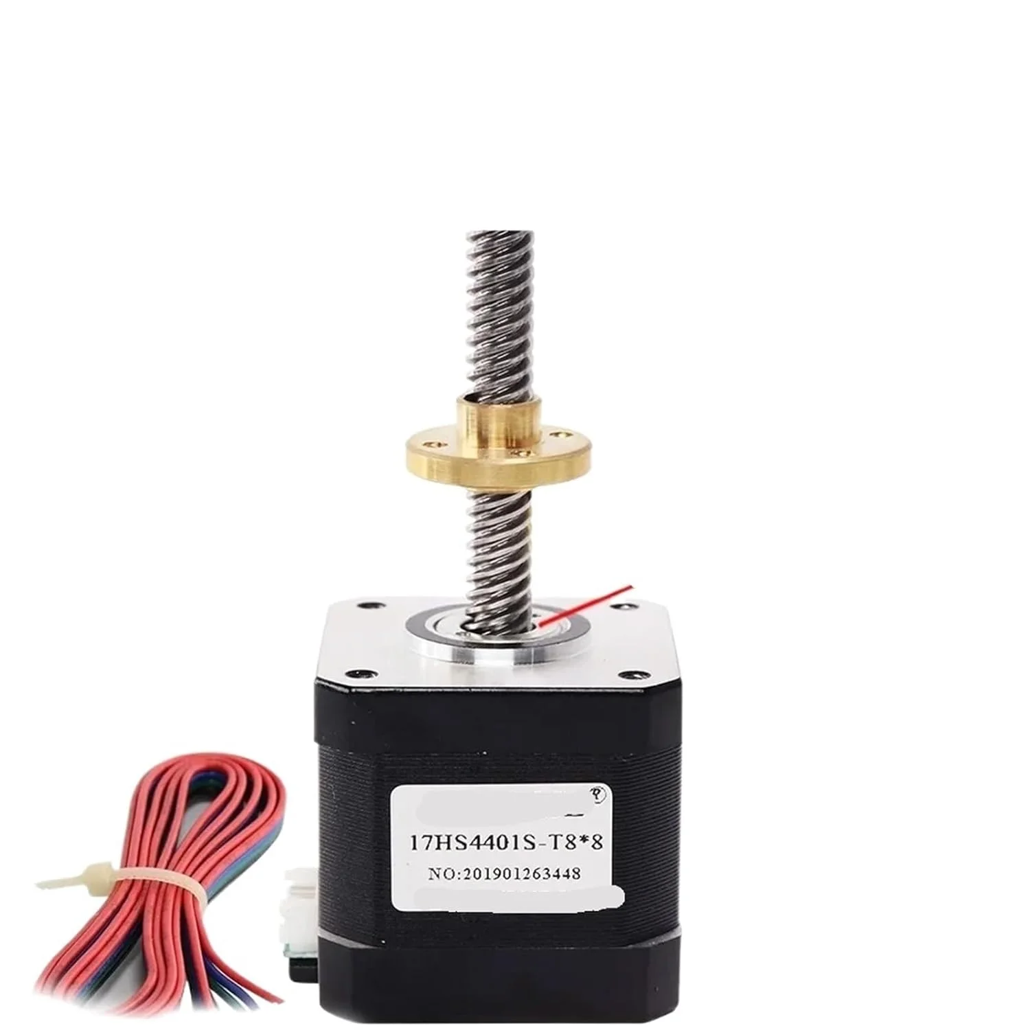 موتور پله‌ای 17HS4401S-T8 با پیچ سربی T8، 2/4/8 میلی‌متر، موتور 42، 42BYGH، موتور پرینتر سه بعدی با پیچ برای پرینتر سه بعدی، 1 عدد (17HS4401S-T8x4-300mm)