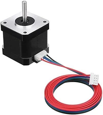 موتور پله ای 17HS4401-S 40mm 17، موتور 42، 42BYGH 1.7A 4 سیمه برای پرینتر سه بعدی - (قطر شفت: 2 عدد)