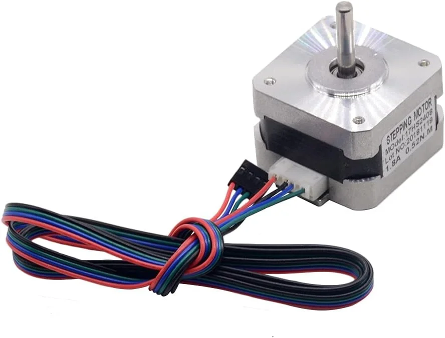 1 عدد موتور پله ای 17HS2408 با 4 سیم، موتور 42 مدل 42BYGH 0.6A برای دستگاه CNC، لیزر و پرینتر سه بعدی