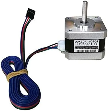 موتور پله ای 17HS3401 با 4 سیم، موتور 42 مدل 42BYGH 1.3A دارای استانداردهای CE ROSH ISO مناسب برای CNC لیزر و پرینتر سه بعدی - (قطر شفت: 5 میلی متر)