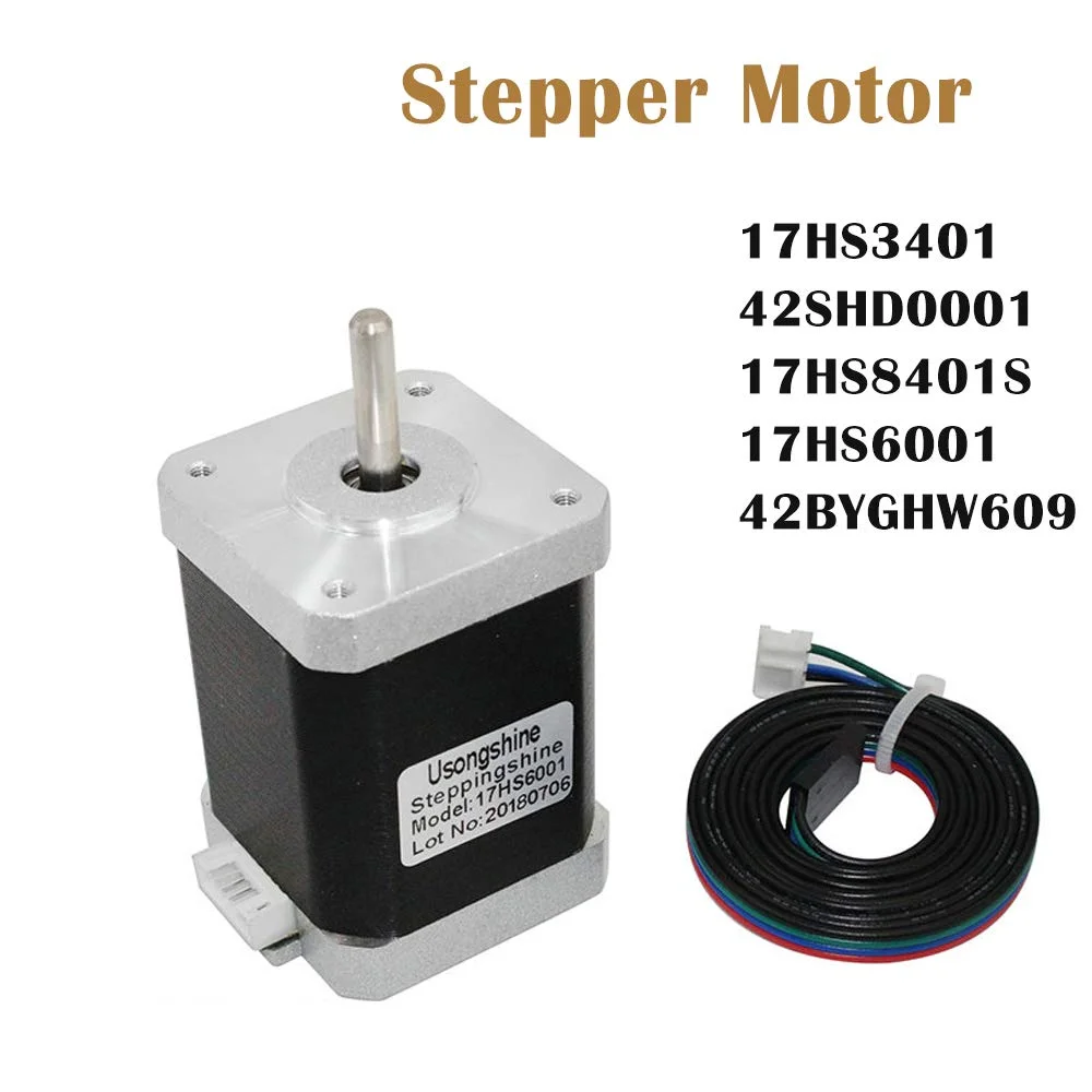 موتور پله ای 4 سیمه 17HS3401, 42SHD0001, 17HS8401S, 17HS6001, 42BYGHW609 با کانکتور برای پرینتر سه بعدی DIY