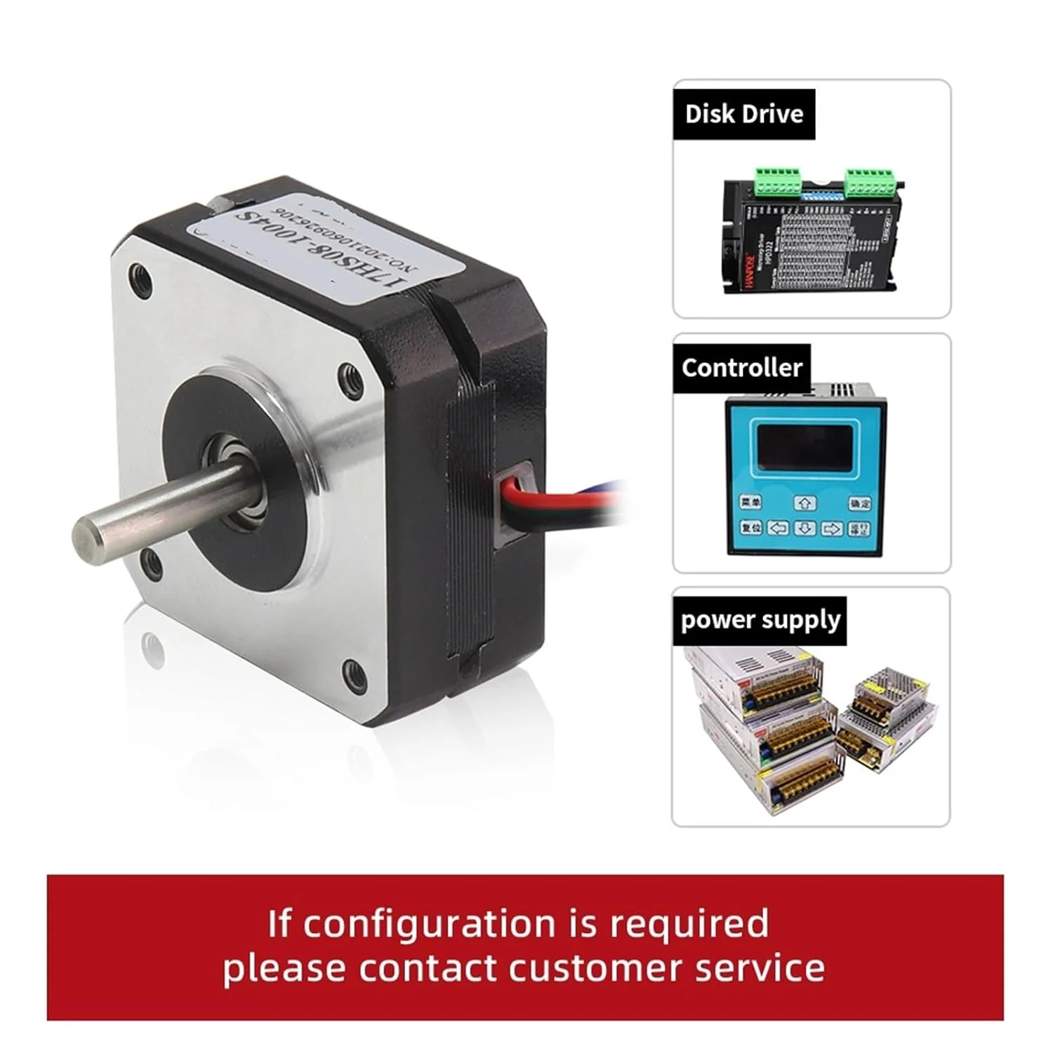 موتور پله ای 17HS08-1004S، 20 میلی متر، 1 آمپر، 16N.cm، موتور پله ای کوتاه 42، 4 سیم، 17HS08-1004S برای اکسترودر CNC، موتور پرینتر سه بعدی، 1 عدد