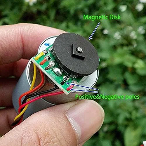 موتور پرینتر DC 12V-24V 10800RPM میکرو سرعت بالا RS-385 + رمزگذار سرعت + دیسک مغناطیسی + چرخ دنده مسی 14T + سیم