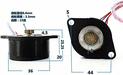 موتور پله ای گرد کوچک 36 میلی متری MOONS مدل 14HK2401 با زاویه 0.9 درجه، 2 فاز و 4 سیم برای پرینتر، CNC و ربات