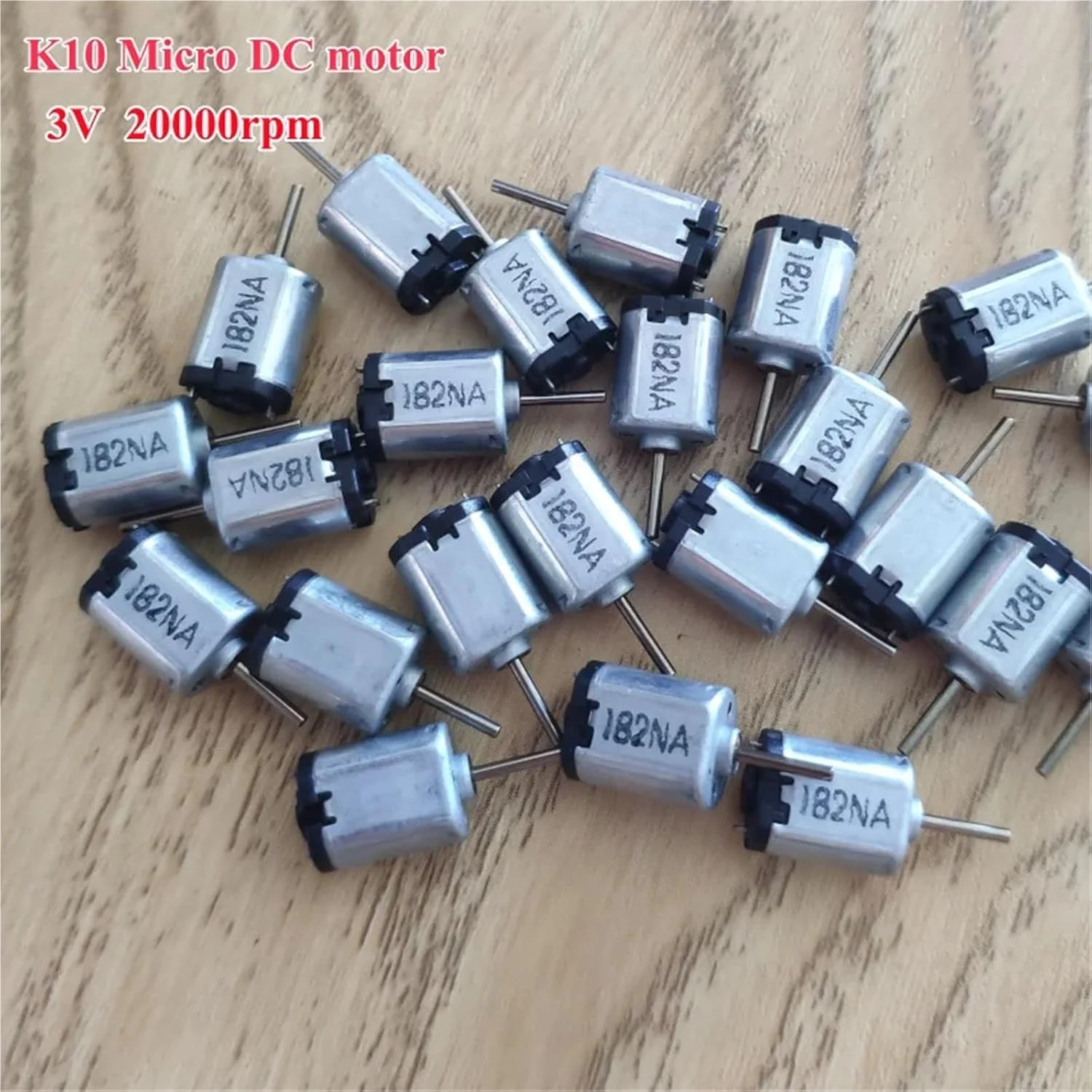 موتور DC مدل K10 با ابعاد 6 * 8 * 10 میلی‌متر، 3 ولت، 20000 دور در دقیقه، قطر شفت 1 میلی‌متر - 10 عددی