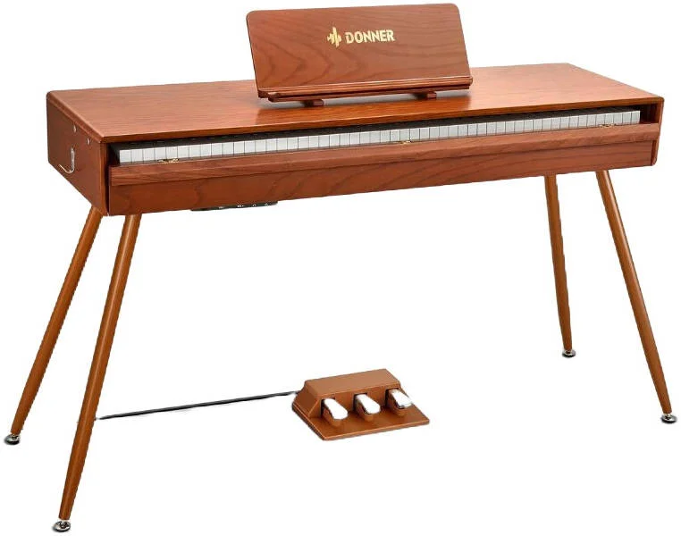 پیانو دیجیتال 88 کلاویه ای Donner DDP-80 Pro با اکشن چکشی درجه بندی شده - موتور صدای پیشرفته، پلی فونی 256 نتی، بلوتوث 5.0، پدال سه گانه، بلندگوهای ارتقا یافته و کابینت چوبی مدرن. چوب | EC6772 پیانو دیجیتال 88 کلاویه ای Donner DDP-80 Pro با اکشن چکشی درجه بندی شده - موتور صدای پیشرفته، پلی فونی 256 نتی، بلوتوث 5.0، پدال سه گانه، بلندگوهای ارتقا یافته و کابینت چوبی مدرن. چوب | EC6772