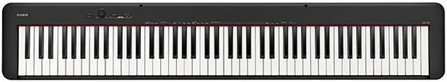 پیانو دیجیتال 88 کلیدی فشرده کاسیو CDP S110 با اکشن چکشی مدرج II، 10 صدا، قابلیت بلوتوث، USB MIDI، باریک و قابل حمل، مشکی | CDP-S110 BK