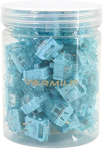 کلیدهای کیبورد خطی بی صدای Kailh Prestige Varmilo، مجموعه 55 عددی کلید، کلید نصب شده روی صفحه خطی 42 گرمی، ساقه بلند، روغن کاری شده در کارخانه، آبی | ZTZS-L-045