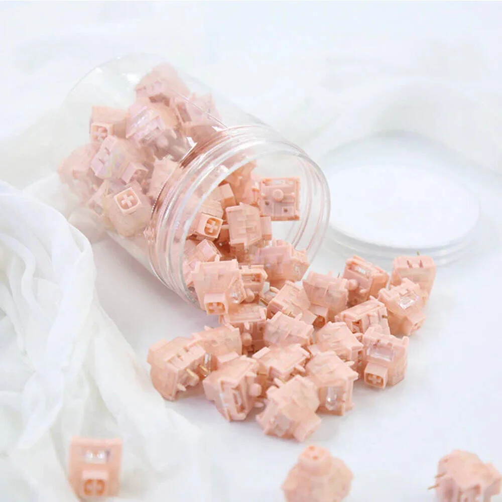 کلیدهای کیبورد خطی سبک Kailh Prestige، مجموعه 55 عددی کلید، کلید نصب شده روی صفحه خطی 35 گرمی، ساقه بلند، روغن کاری شده در کارخانه، آبی | ZTZS-L-070