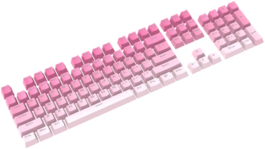 مجموعه کلیدهای رنگی شیب دار PBT دوتایی Redragon A133 DIY، سازگار با تمام صفحه کلیدهای مکانیکی Redragon، طرح بندی US ANSI، 104 کلید، سازگاری جهانی، گرادیان صورتی | A133