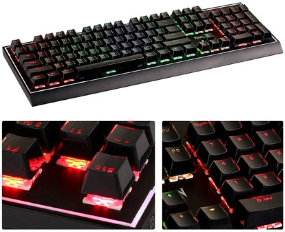 کلیدهای کیبورد Redragon ABS Double Shot Injection با نور پس زمینه برای کیبوردهای مکانیکی به همراه ابزار بیرون کشیدن کلید، سازگار با اکثر سوییچ‌های Kailh، Gateron و Outemu، مشکی کریستالی | A105