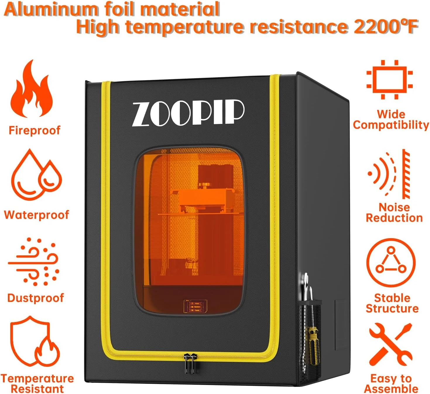 محفظه پرینتر سه بعدی، محفظه ضد گرد و غبار و دارای تهویه با قابلیت نگهداری ابزار، چادر محافظ با دمای ثابت برای پرینتر سه بعدی سری Creality/Anycubic/Elegoo