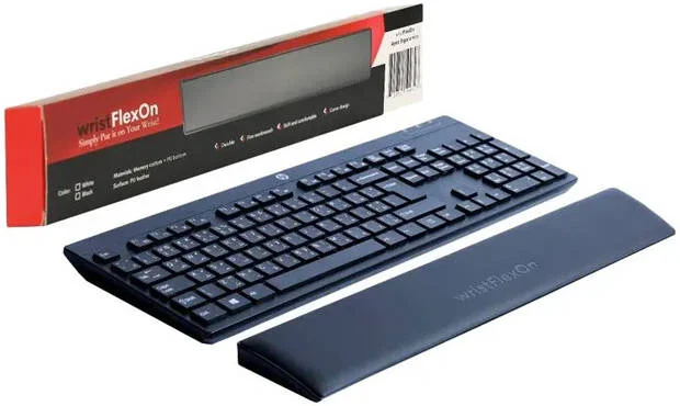 پد مچی کیبورد و ماوس FlexOn AVL-WFAYMW001، جنس سطح چرم PU، فوق العاده نرم، زیره ضد لغزش، محافظت از مچ دست، مشکی | AVL-WFAYMW001