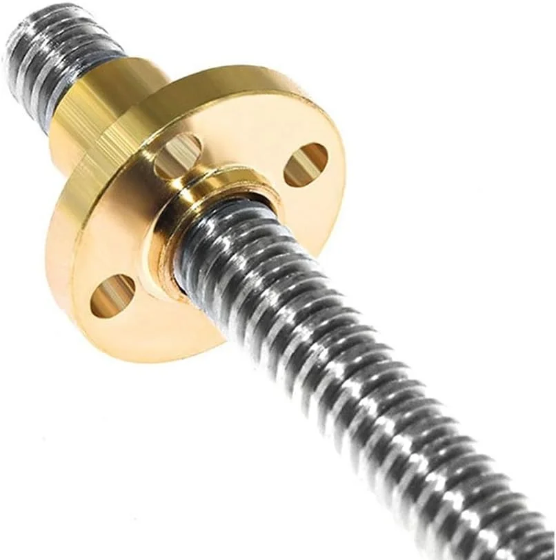 پیچ لید پرینتر سه بعدی T20، قطر 20 میلی متر، گام 4 میلی متر، طول 100، 200، 300، 350، 500، 600، 800، 1000 میلی متر، میله فولاد ضد زنگ با مهره مسی، 1 عدد (رنگ: T20*4، سایز: 900 میلی متر)