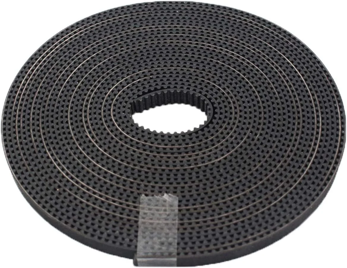 تسمه تایمینگ 5M GT2-6mm PU، با هسته فولادی، تسمه GT2 رنگ مشکی، عرض 6mm، بسته 5 متری برای تسمه تایمینگ پرینتر سه بعدی، سایز دقیق تسمه 2GT (جنس: لاستیک، عرض: 6mm)