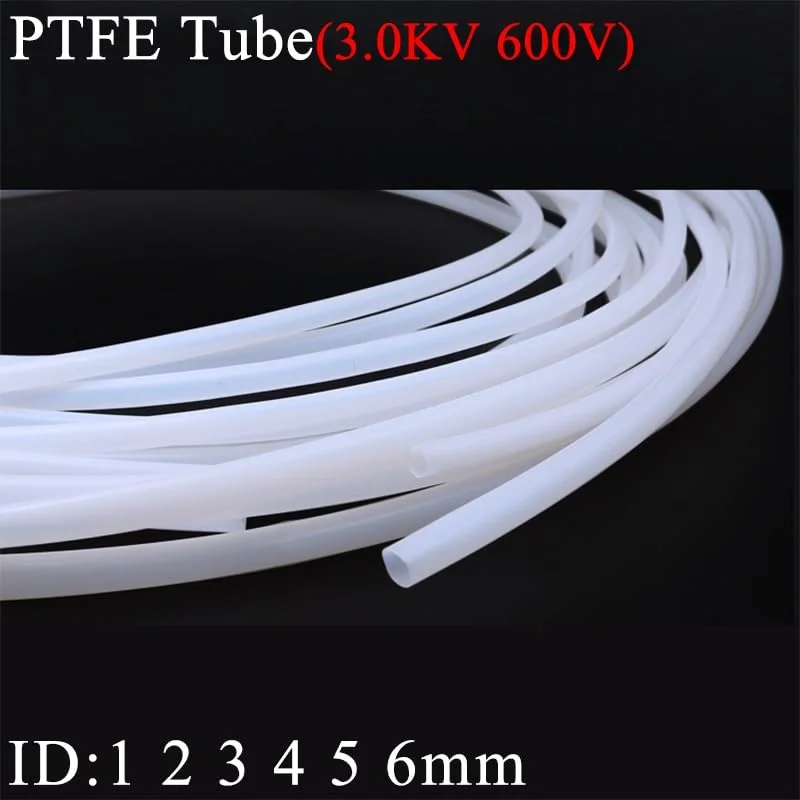 لوله PTFE پنج متری برای قطعات پرینتر سه بعدی، لوله 1mm 2mm 3mm 4mm 5mm 6mm، شلنگ عایق، لوله سخت، مقاوم در برابر خوردگی و دما 600 ولت (شناسه داخلی 5mm x شناسه خارجی 7mm)