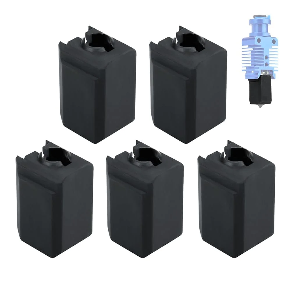 لوازم جانبی پرینتر سه بعدی برای Bambu Labs X1C P1P P1S X1 Carbon، جوراب سیلیکونی (5 عدد): برای پوشش نازل، محافظ اکسترودر هات اند، جلوگیری از تجمع فیلامنت