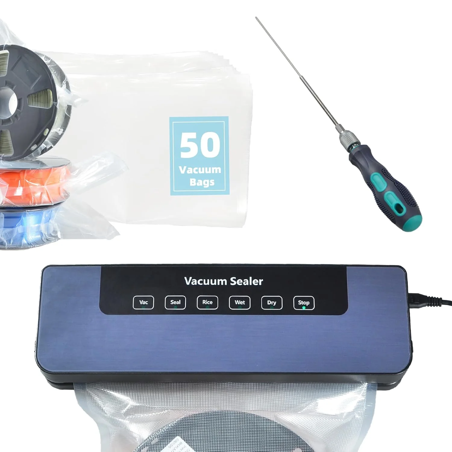 لوازم جانبی پرینتر سه بعدی برای رفع گرفتگی و کیسه های نگهداری فیلامنت سه بعدی به همراه پمپ برقی