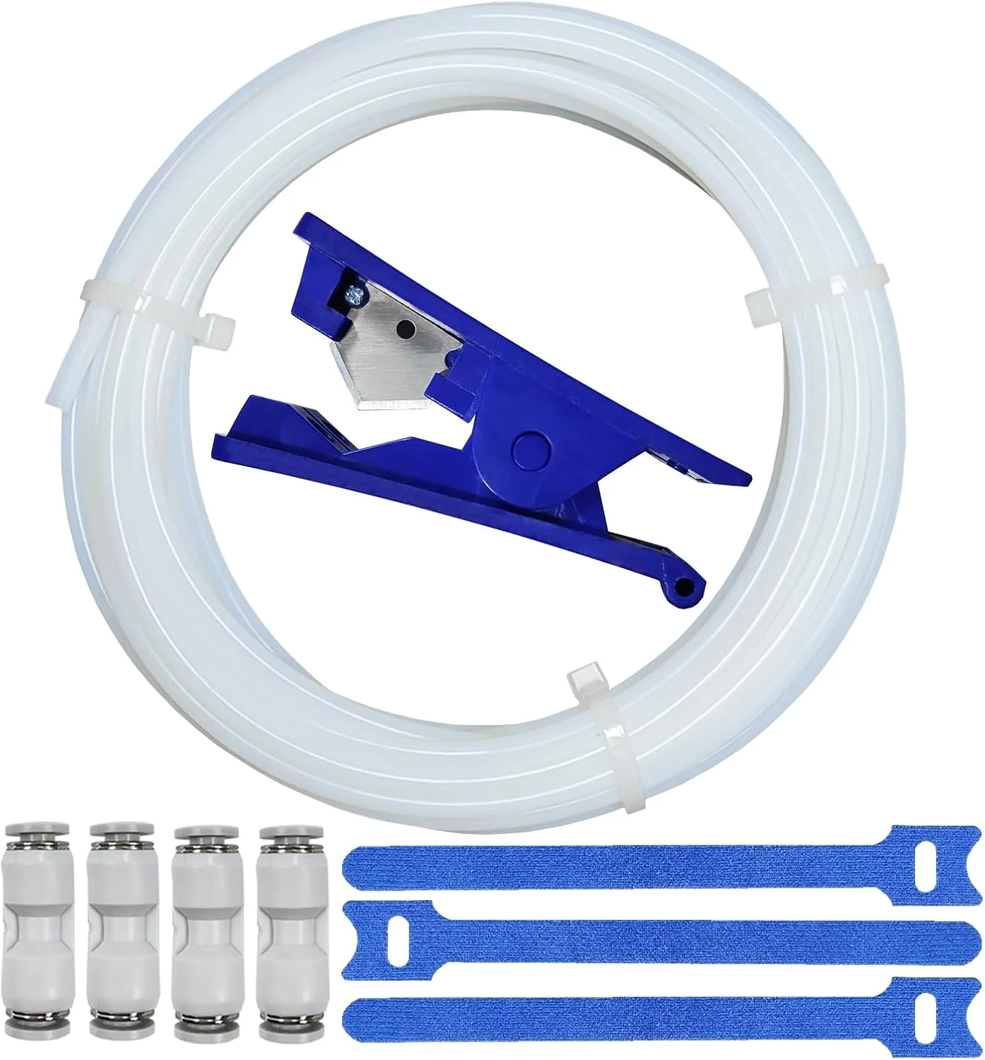 کیت لوله PTFE، قطر داخلی 2.5 میلی‌متر × قطر خارجی 4 میلی‌متر، 5 متر، سازگار با Bambu Lab AMS X1/P1P/A1، CREALITY K2 Plus/Hi، FLASHFORGE 5M، Prusa MMU3 (کیت لوله PTFE سفید)