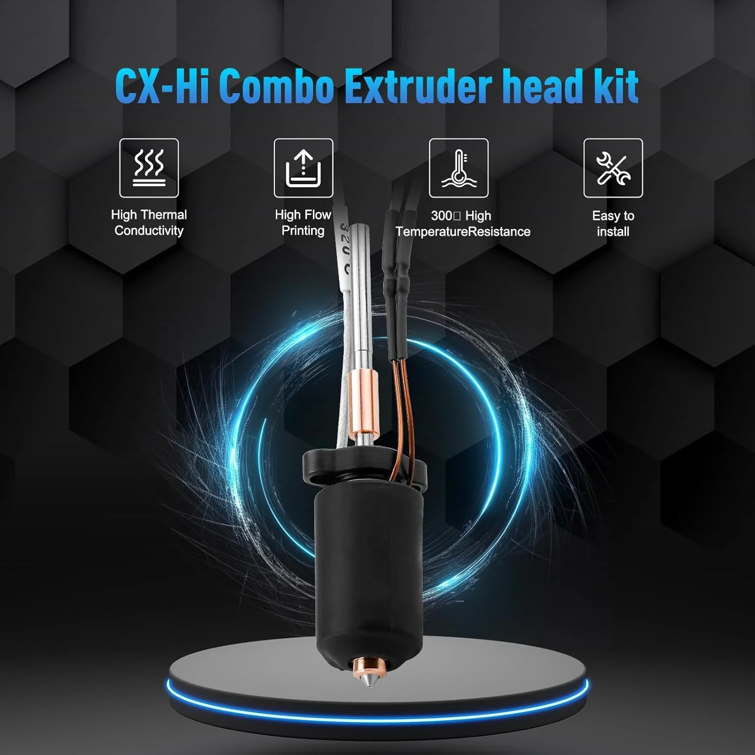 کیت ارتقاء اکسترودر Hi Combo، کیت بلوک گرمایش سرامیکی سری Hi، هات‌اند پرینتر سه بعدی با نازل تعویض سریع یکپارچه، پشتیبانی از دمای بالا 300 درجه سانتیگراد، سرعت بالا 600 میلی‌متر بر ثانیه، برای Hi (هات‌اند)