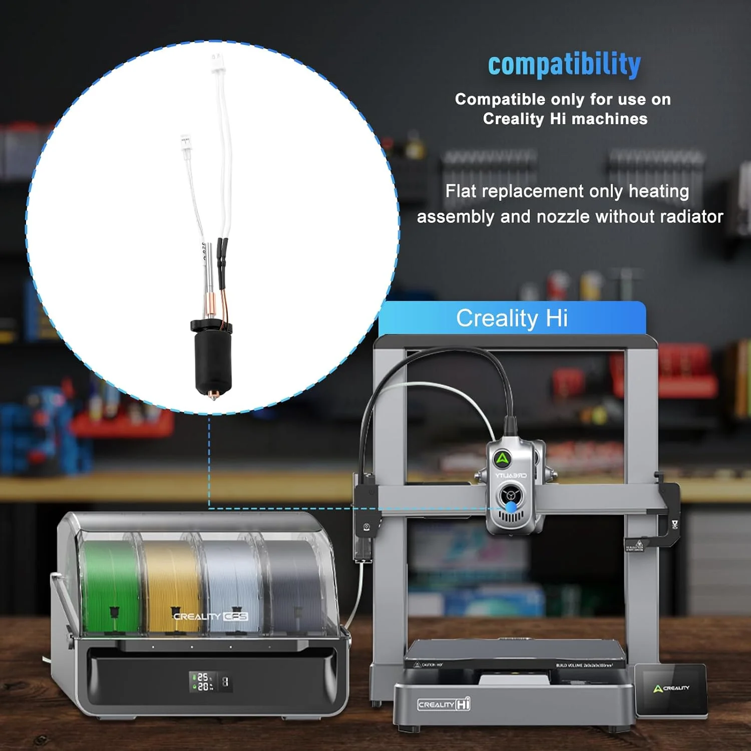 کیت ارتقاء اکسترودر Hi Combo، کیت بلوک گرمایش سرامیکی سری Hi، هات‌اند پرینتر سه بعدی با نازل تعویض سریع یکپارچه، پشتیبانی از دمای بالا 300 درجه سانتیگراد، سرعت بالا 600 میلی‌متر بر ثانیه، برای Hi (هات‌اند)
