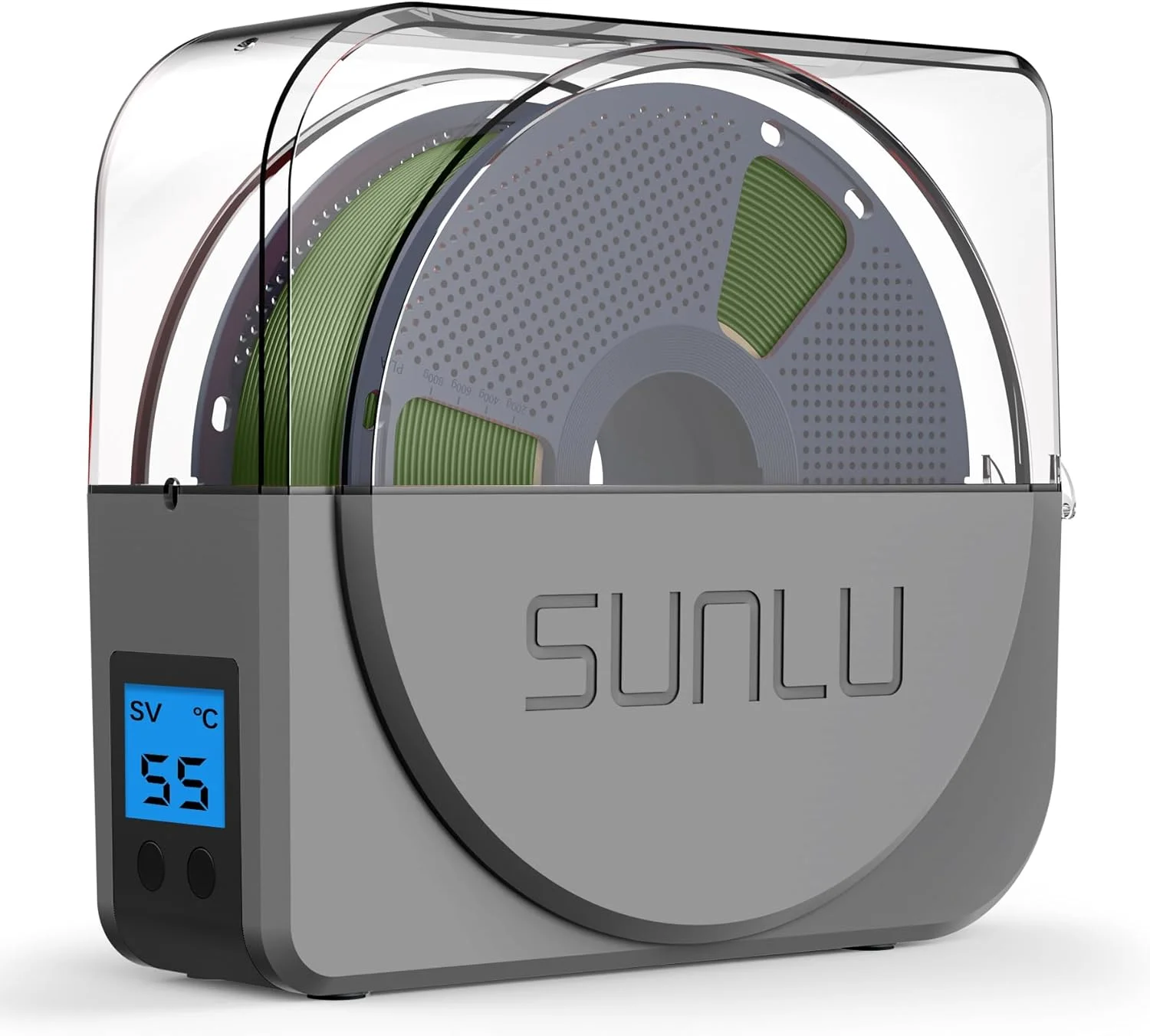 خشک کن فیلامنت SUNLU مدل S1 Plus، دارای فن گردش هوا داخلی، جعبه نگهداری فیلامنت پرینتر سه بعدی برای فیلامنت 1.75 2.85 3.00، S1 Plus خاکستری