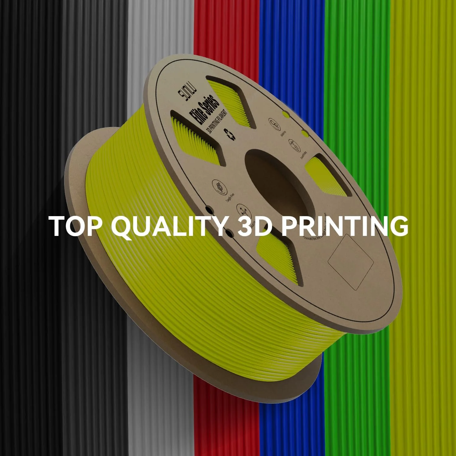 فیلامنت PETG رسمی و ممتاز سانلو 1.75 میلی‌متری - 1 کیلوگرم (2.2 پوند) فیلامنت قوی پرینتر سه بعدی، دقت ابعادی 1.75 میلی‌متری +/- 0.02 میلی‌متر، 320 متر، زرد