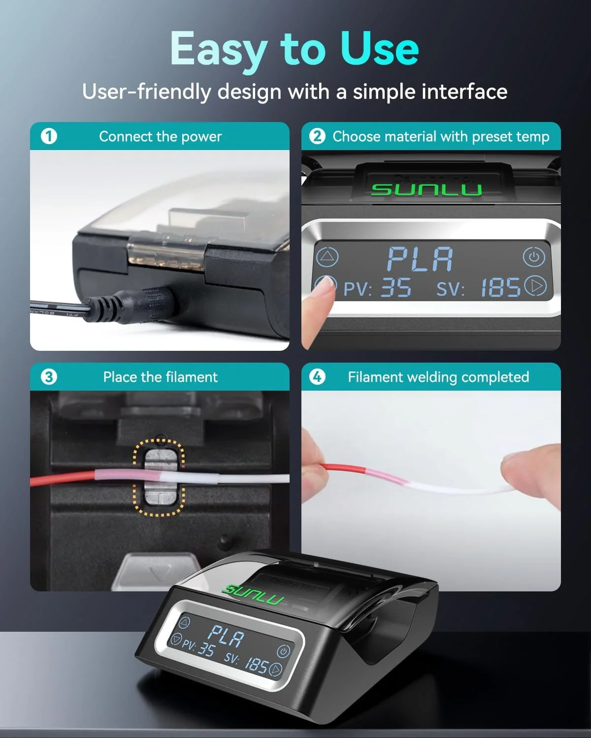 اتصال دهنده رسمی فیلامنت SUNLU، اتصال دهنده سریع فیلامنت برای فیلامنت پرینتر سه بعدی 1.75 میلی متری، تا 240 درجه سانتیگراد، سازگار با PLA PETG TPU ABS PA نایلون، استفاده آسان، بسته با 200 عدد آستین PTFE اتصال دهنده رسمی فیلامنت SUNLU، اتصال دهنده سریع فیلامنت برای فیلامنت پرینتر سه بعدی 1.75 میلی متری، تا 240 درجه سانتیگراد، سازگار با PLA PETG TPU ABS PA نایلون، استفاده آسان، بسته با 200 عدد آستین PTFE