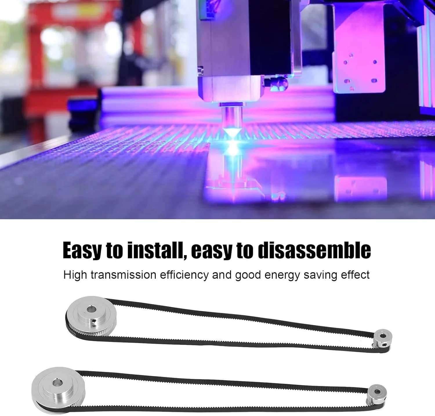 دو عدد چرخ دنده همزمان GT-2، چرخ دنده همزمان 20 و 60 دندانه با 2 عدد تسمه عرض 6 میلی متری، برای پرینتر سه بعدی و دستگاه CNC (20 دندانه 5 میلی متری به علاوه 60 دندانه 8 میلی متری)