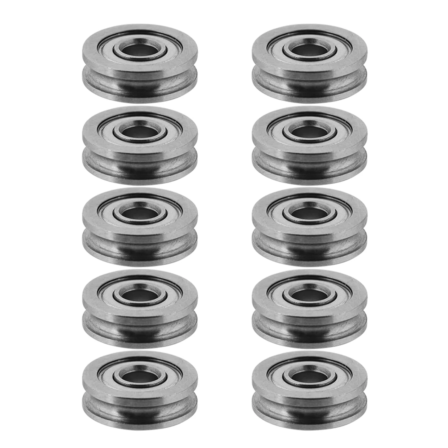 چرخ قرقره شیار U، 10 عدد چرخ راهنمای مهر و موم شده شیار U فلزی بلبرینگ U604ZZ 4 x 13 x 4mm برای اکسترودر چاپگر سه بعدی
