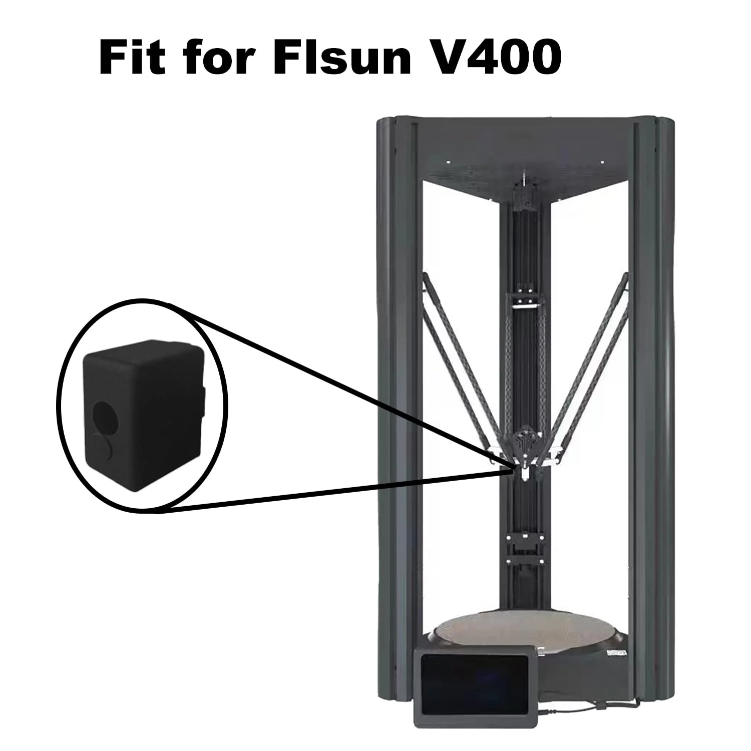 روکش جوراب سیلیکونی 4 عددی برای پرینتر سه بعدی FLSUN V400، مقاوم در برابر درجه حرارت بالا و بادوام، آستین سیلیکونی مشکی، قطعات لوازم جانبی پرینتر سه بعدی FDM، محافظت از بلوک گرمکن اکسترودر و نازل