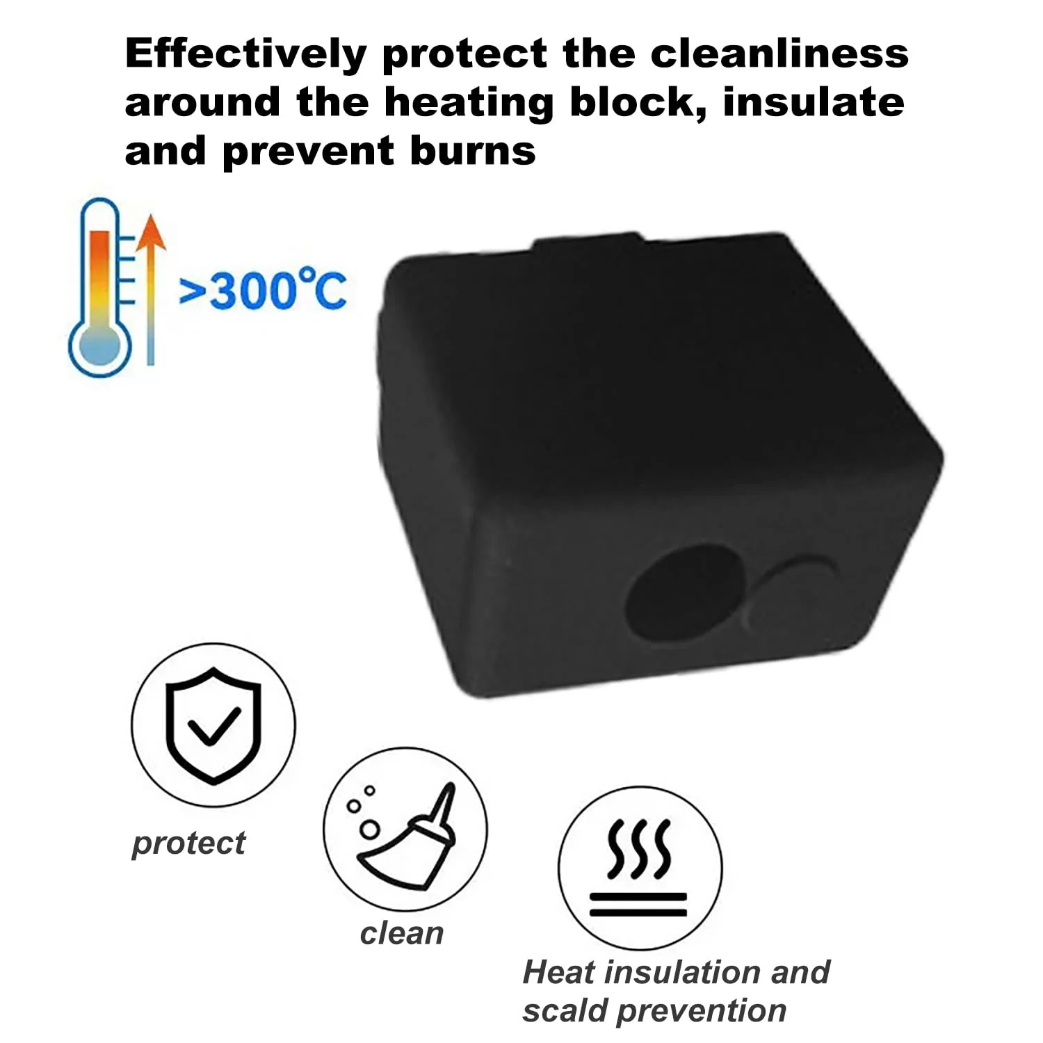 روکش جوراب سیلیکونی 4 عددی برای پرینتر سه بعدی FLSUN V400، مقاوم در برابر درجه حرارت بالا و بادوام، آستین سیلیکونی مشکی، قطعات لوازم جانبی پرینتر سه بعدی FDM، محافظت از بلوک گرمکن اکسترودر و نازل