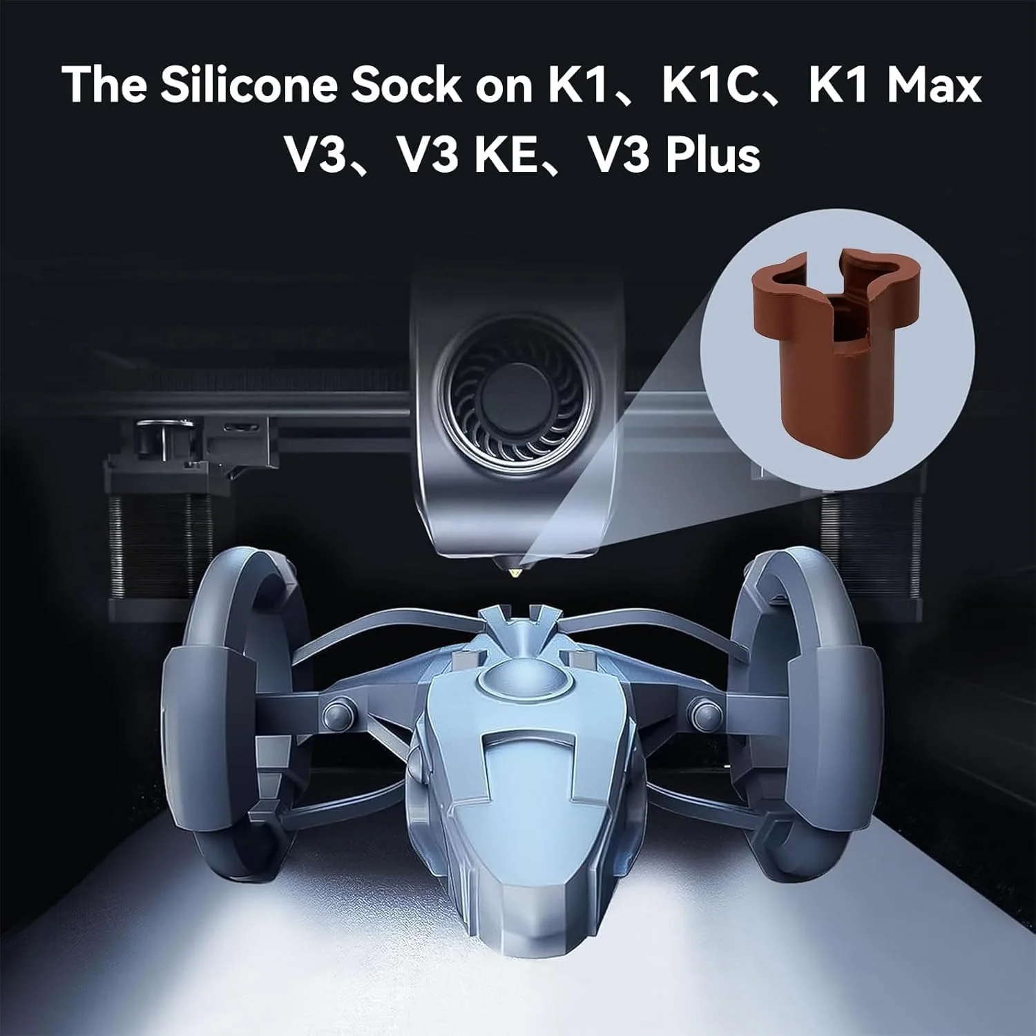 جوراب سیلیکونی Ender 3 v3 ke، بسته 6 عددی روکش سیلیکونی هات‌اند k1c، روکش بلوک حرارتی عایق حرارتی هات‌اند پرینتر سه بعدی، برای Creality Ender 3 V3/Ender 3 V3 Plus/Ender 3 V3 KE/K1C/K1/K1 Max/CR 10 SE