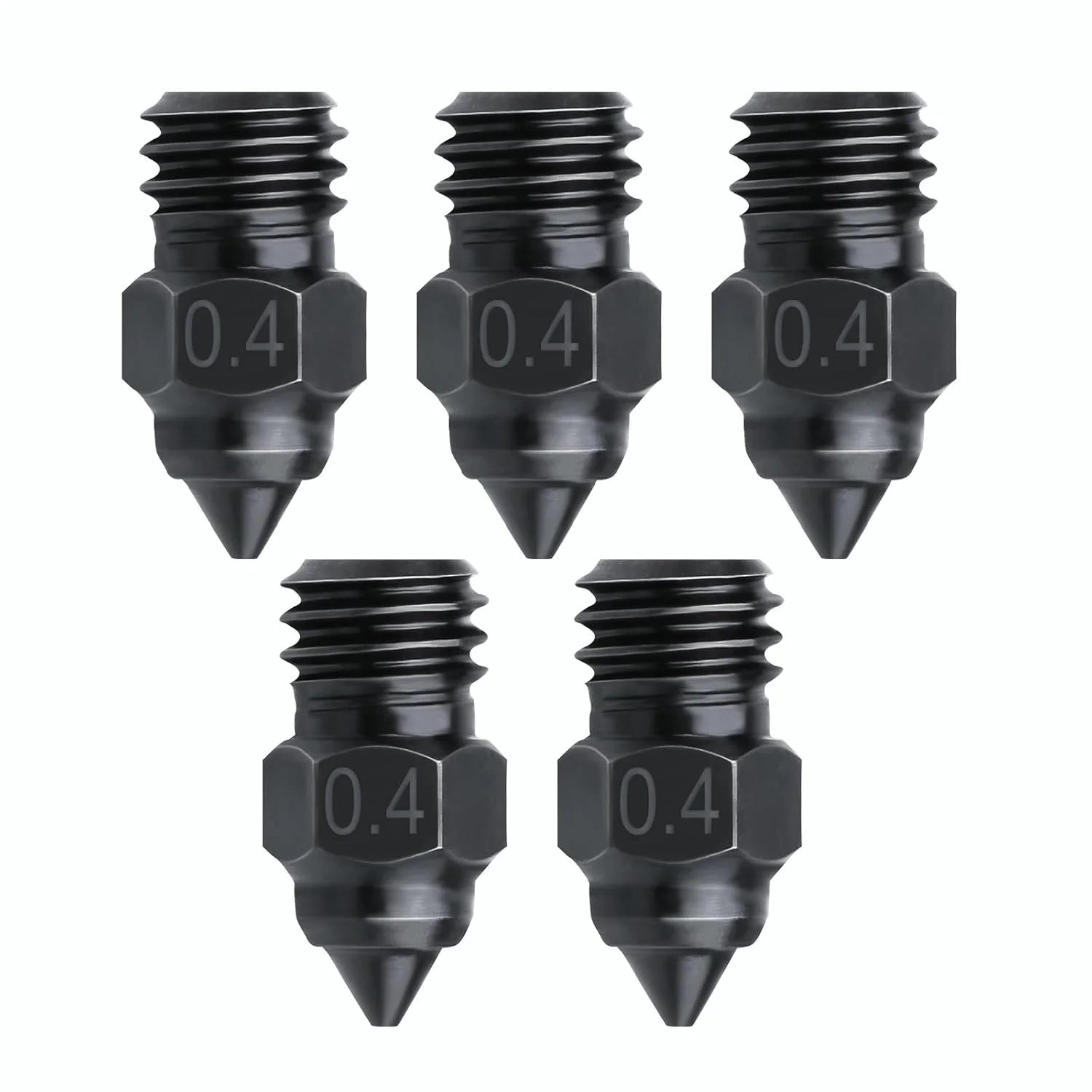 ۵ عدد نازل فولادی سخت کاری شده ۰.۴ میلی متری CR6 SE سازگار با اکسترودر Creality Ender 3 S1 Sprite Pro /Ender3 V2 / Pro/Neo Series، CR-6 MAX Ender 5 Plus CR10 / Neptune 3 Pro پرینتر سه بعدی