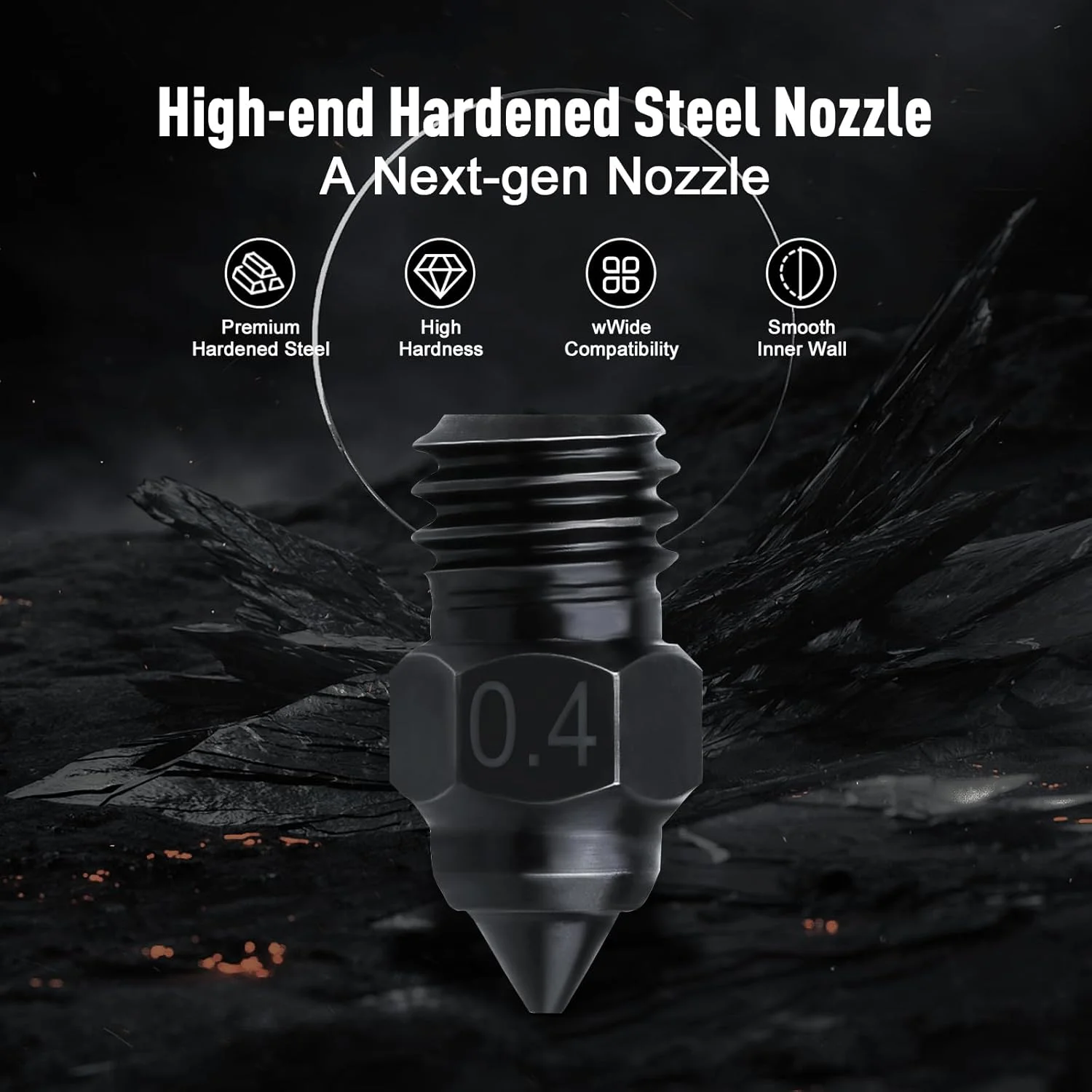 ۵ عدد نازل فولادی سخت کاری شده ۰.۴ میلی متری CR6 SE سازگار با اکسترودر Creality Ender 3 S1 Sprite Pro /Ender3 V2 / Pro/Neo Series، CR-6 MAX Ender 5 Plus CR10 / Neptune 3 Pro پرینتر سه بعدی