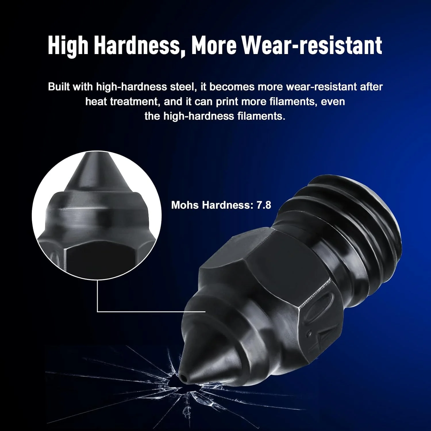 ۵ عدد نازل فولادی سخت کاری شده ۰.۴ میلی متری CR6 SE سازگار با اکسترودر Creality Ender 3 S1 Sprite Pro /Ender3 V2 / Pro/Neo Series، CR-6 MAX Ender 5 Plus CR10 / Neptune 3 Pro پرینتر سه بعدی