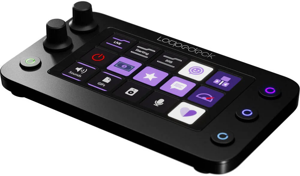 کنسول کنترل استریم قابل حمل Loupedeck Live S، برای افراد خلاق و استریمرهای زنده، چهار دکمه لمسی، 15 دکمه حساس به لمس، دو دکمه آنالوگ، مشکی | LDD-2201