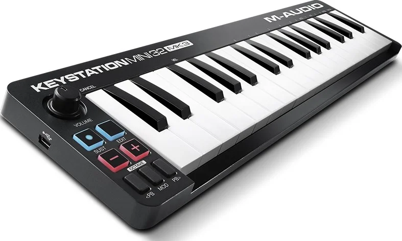 کنترلر میدی کیبورد USB فوق قابل حمل M-Audio Keystation Mini 32 MK3 - مشکی | KEYSTNMINI32II