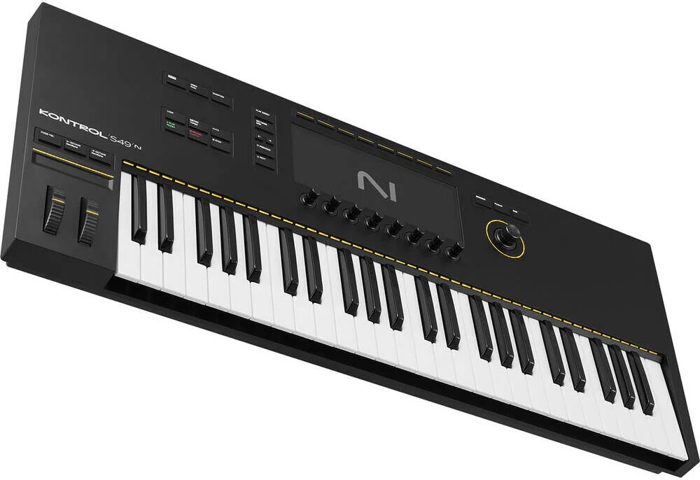 کنترلر کیبورد هوشمند Native Instruments S49 Mk3، ۴۹ کلید، صفحه نمایش تک با وضوح بالا، پیچ و مد ویل + نوار لمسی، هشت ناب لمسی، Arpeggiator + Scale Mapping، مشکی | 29849