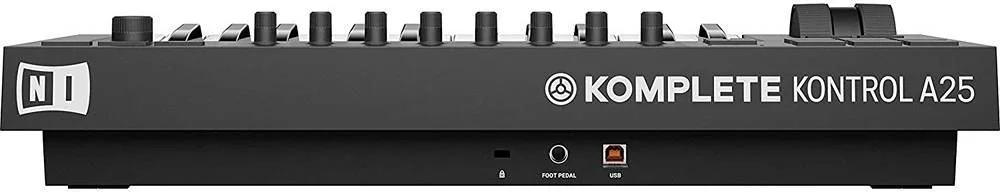 کنترلر Native Instruments KOMPLETE KONTROL A25، 25 کلید، کلاویه نیمه سنگین سفارشی NI، انکودر فشاری 4 جهته تک دستی، 8 ناب لمسی، Smart Play با گام ها، آکوردها و آرپژها | 25230