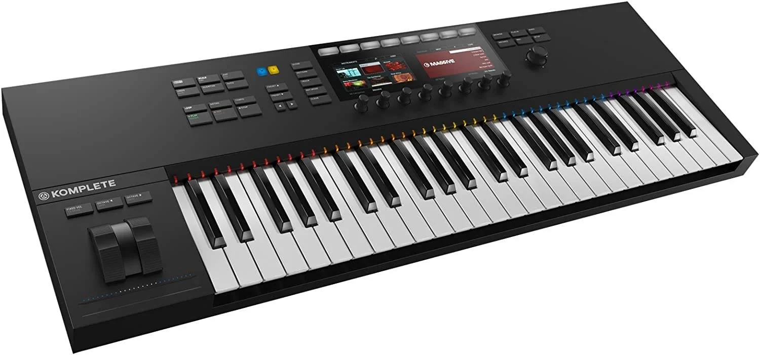 کنترلر 49 کلیدی Native Instruments KOMPLETE KONTROL S49 MK2، کلاویه نیمه سنگین با افترتاچ، صفحه نمایش رنگی، مپینگ خودکار با KOMPLETE 9/10/11/12، هشت ناب لمسی | 24783