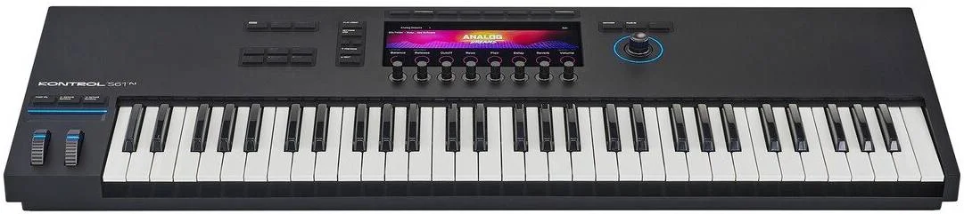 Native Instruments Komplete Kontrol S61 MK3، 61 کلید نیمه سنگین، 8 کنترلر چرخشی و 4 بعدی، Pitch & Mod Wheel، صفحه نمایش رنگی با وضوح بالا با سطح شیشه ای، مشکی | 570926