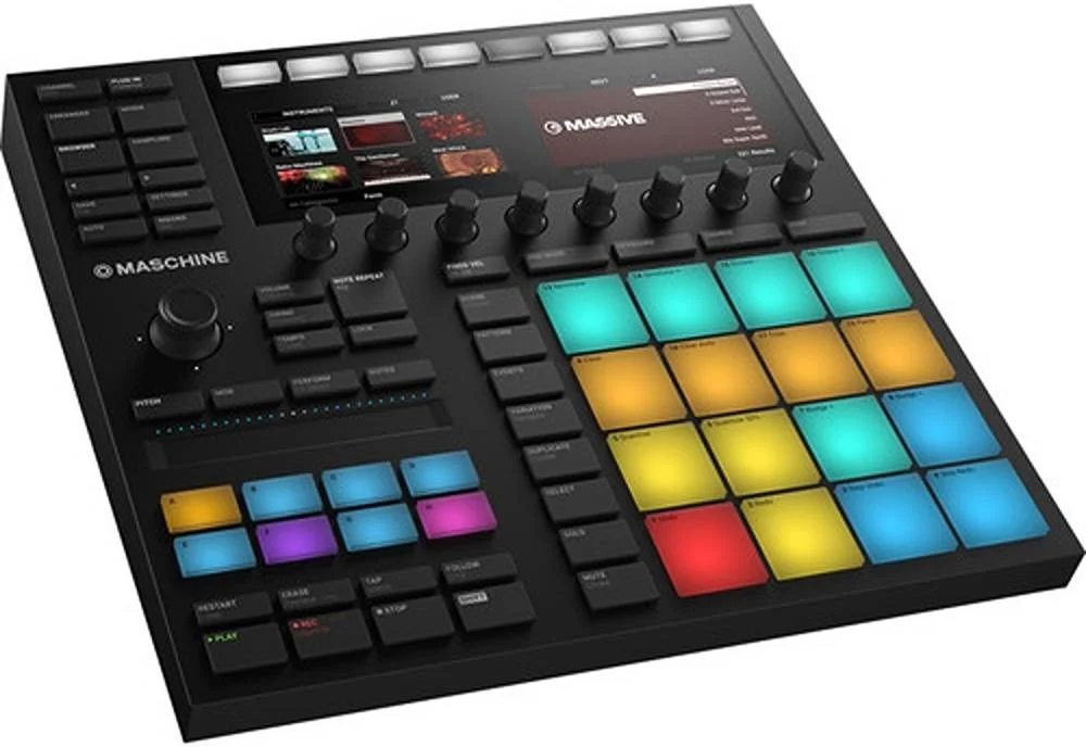 استودیوی تولید موسیقی Native Instruments MASCHINE MK3، سکوئنسر، سمپلر و واحد Multi-Effects، دارای 16 پد بزرگ چند رنگی، 8 انکودر لمسی بی نهایت، 50 دکمه دارای نور پس زمینه + نوار لمسی هوشمند | 24756