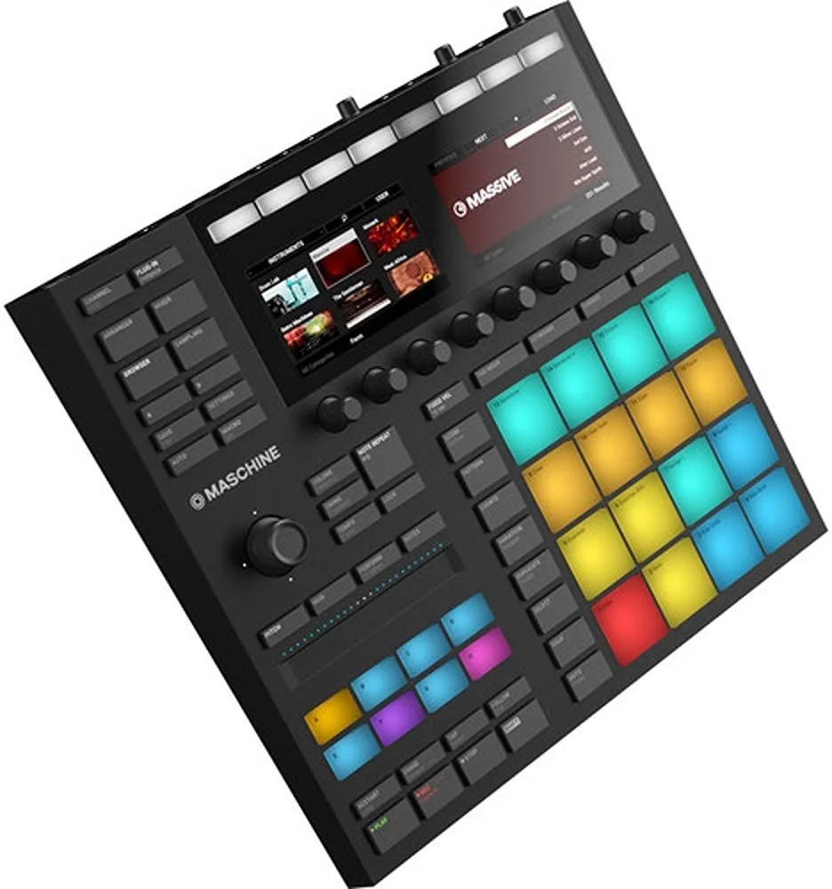 استودیوی تولید موسیقی Native Instruments MASCHINE MK3، سکوئنسر، سمپلر و واحد Multi-Effects، دارای 16 پد بزرگ چند رنگی، 8 انکودر لمسی بی نهایت، 50 دکمه دارای نور پس زمینه + نوار لمسی هوشمند | 24756