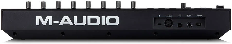 M-Audio Oxygen Pro 25، کنترلر کیبورد 25 کلیدی، کلیدهای نیمه سنگین حساس به فشار، مناطق قابل تنظیم، 8 ناب، 16 پد، 5 پین، تغذیه از طریق USB، بسته نرم افزاری شامل | OXYGENPRO25